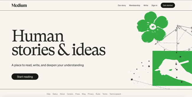 dynamic website example, medium